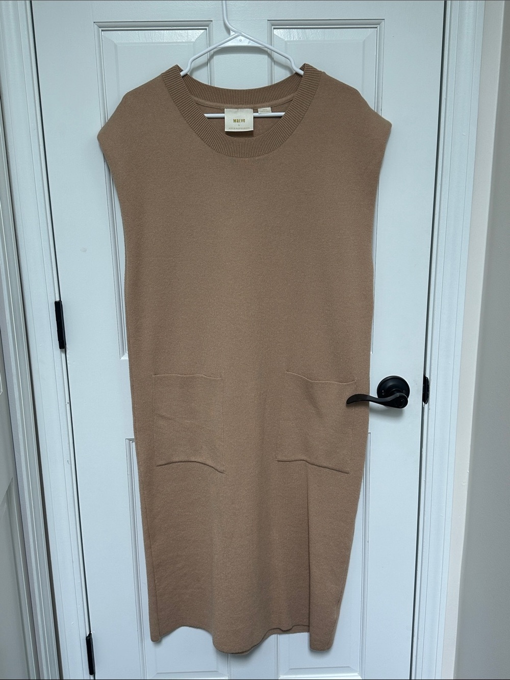 Anthropologie Camel Sleeveless Knit Midi Dress